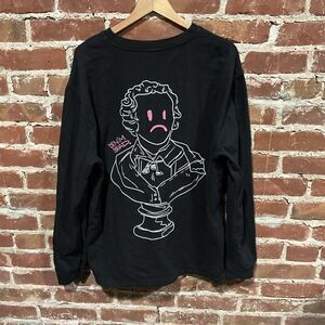 Zara Mens L Crewneck Sweatshirt Denim Squad Graphic Black